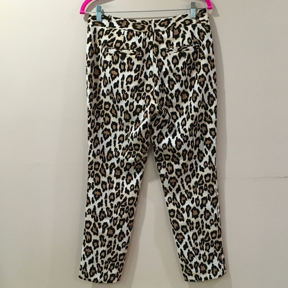 Banana Republic avery trouser ankle pants animal print leopard brown size 2 new - Picture 4 of 10